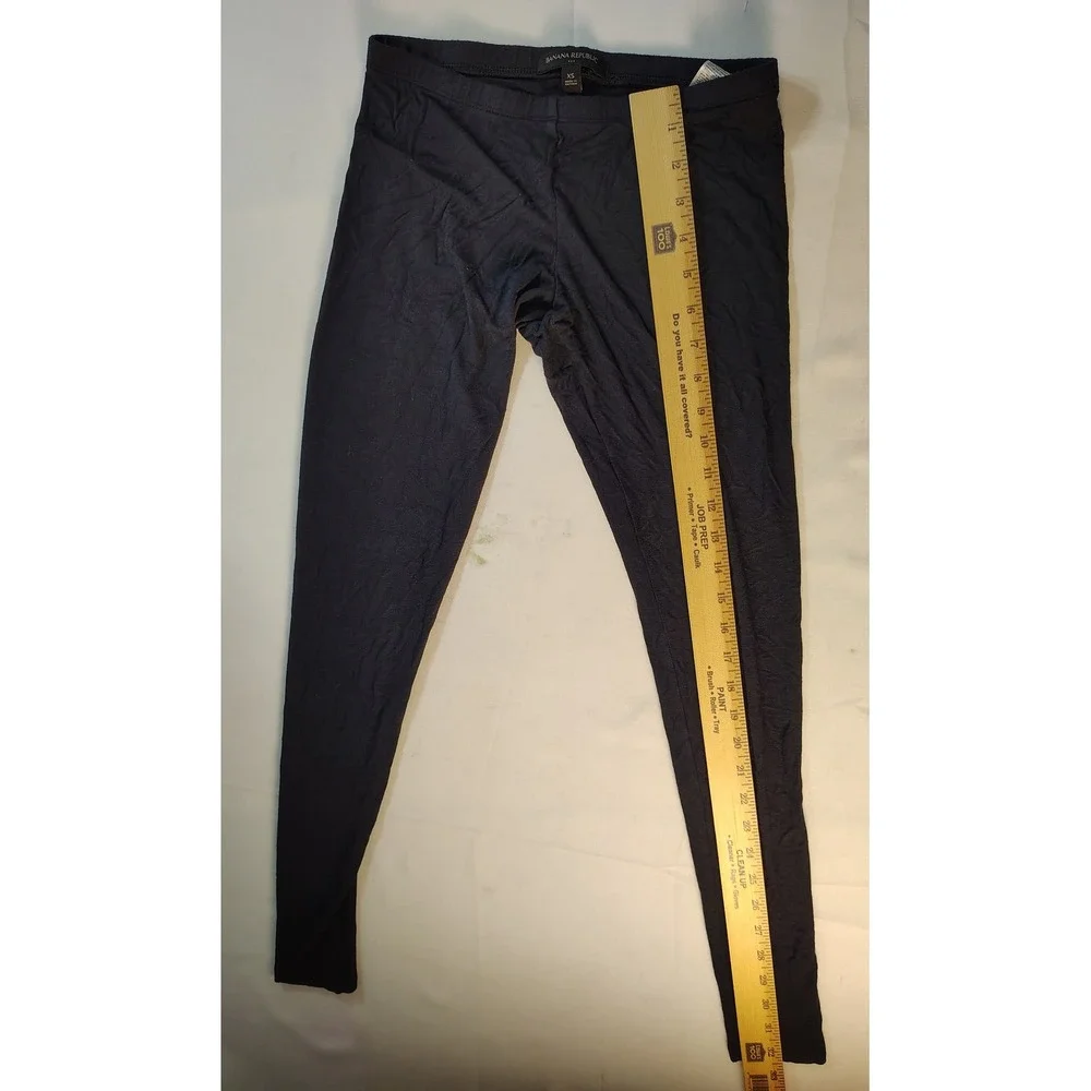 Banana Republic Womens XS Black Rayon Spandex Stretch Slim Leggings Layering